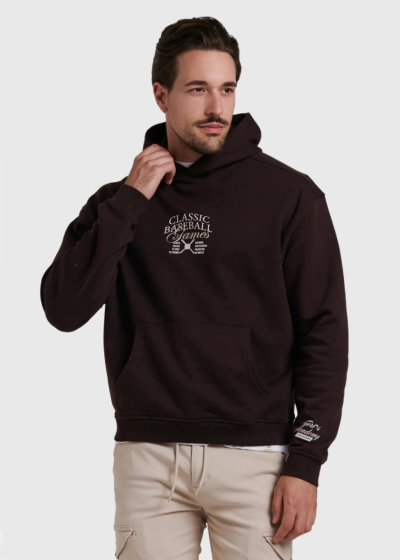 Loren brown hoodie with print