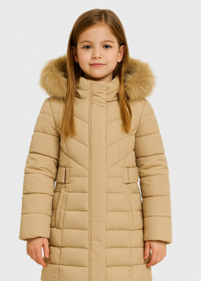 Lexi beige jacket with hood
