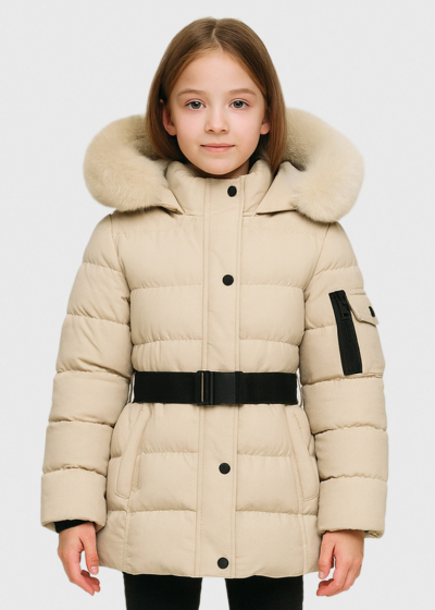 Laia light beige jacket with a belt