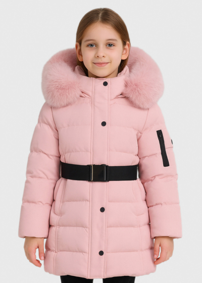Laia pink jacket with a belt