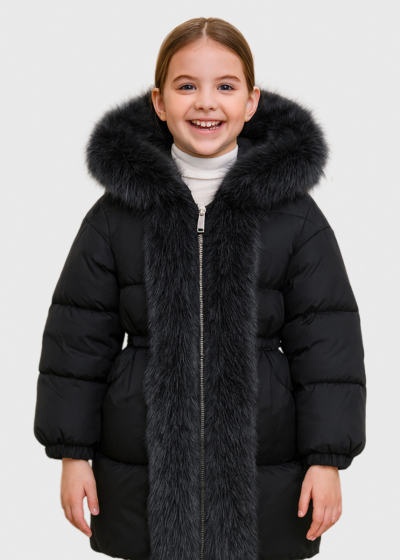 Lisanna black jacket with faux fur