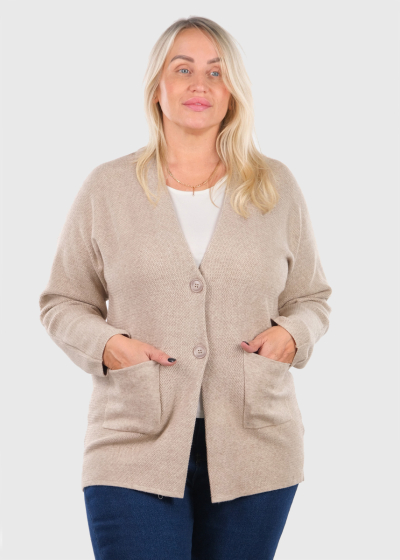 Katina beige cardigan with pockets