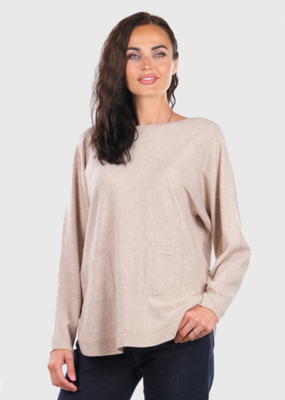 Keren beige sweater with pockets