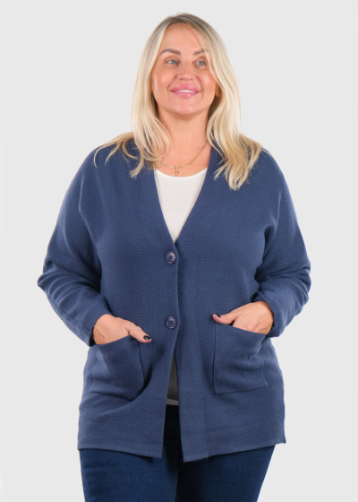 Katina dark blue cardigan with pockets