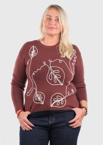 Kaiyo brown sweater with pattern