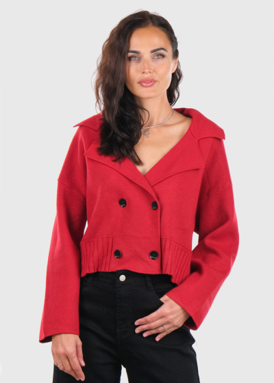 Kristína red buttoned cardigan 