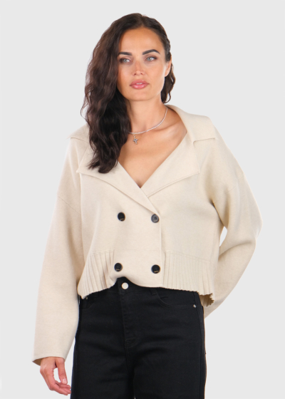 Kristína white buttoned cardigan 