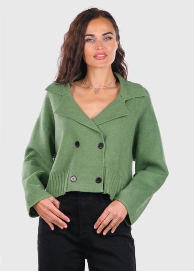 Kristína green buttoned cardigan 