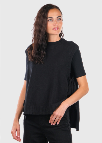 Karin black vest with ties