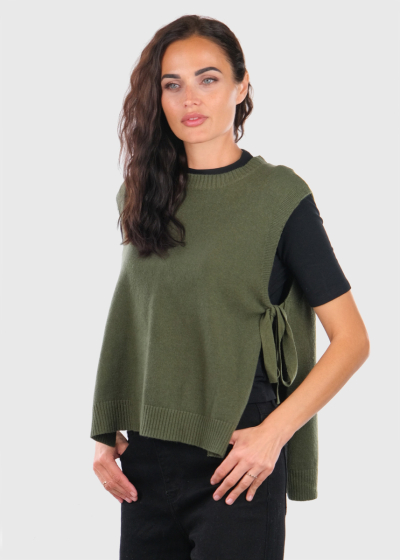 Karin khaki vest with ties