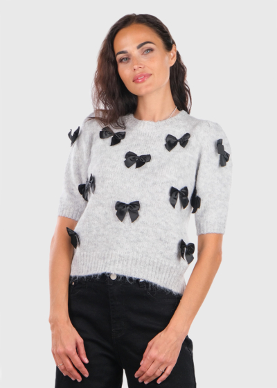 Kat grey sweater with bows