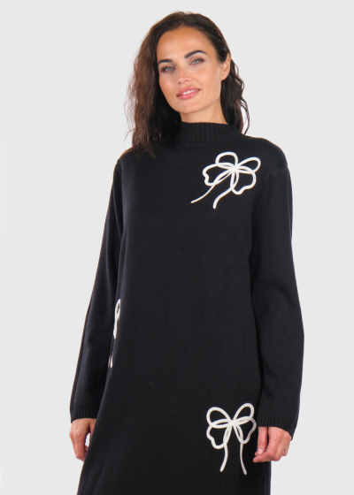 Kaiyo black long sweater dress 