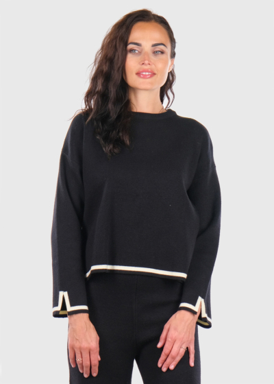 Kiona black suit with side cuts 