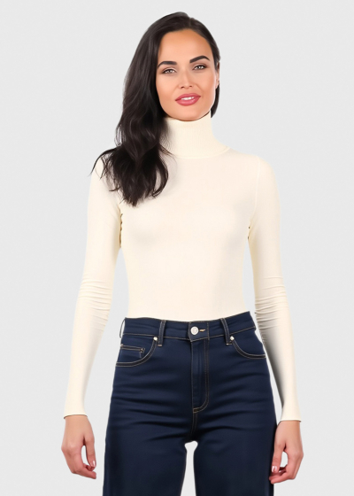 Katia beige high neck turtleneck