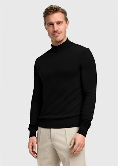 Jahan черный свитер с высоким воротом