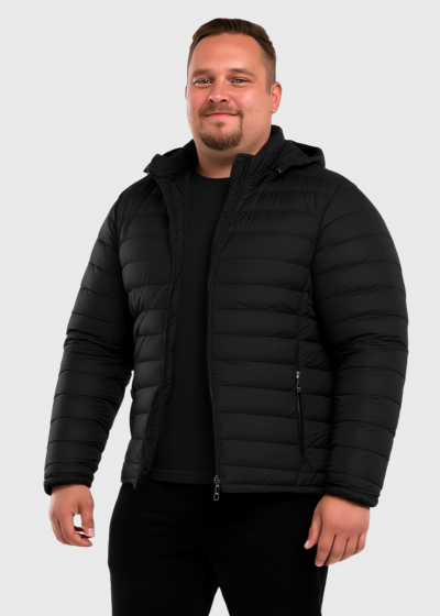Jayant Plus Size black jacket with hood