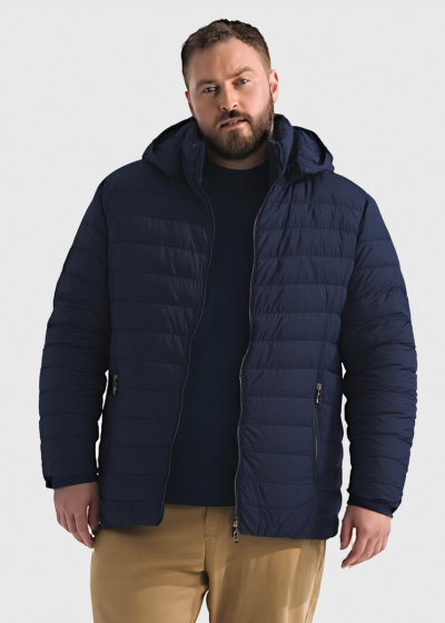 Jayant Plus Size dark blue jacket with hood