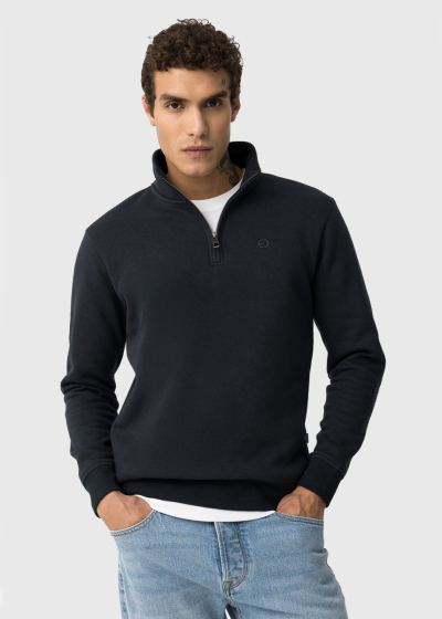 Dark blue men's zipped sweater