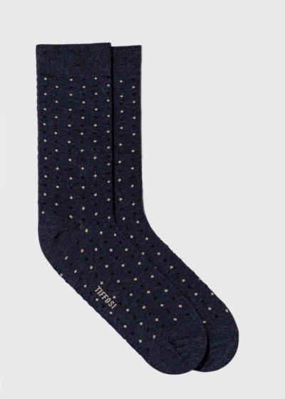 Dark blue men's socks with print