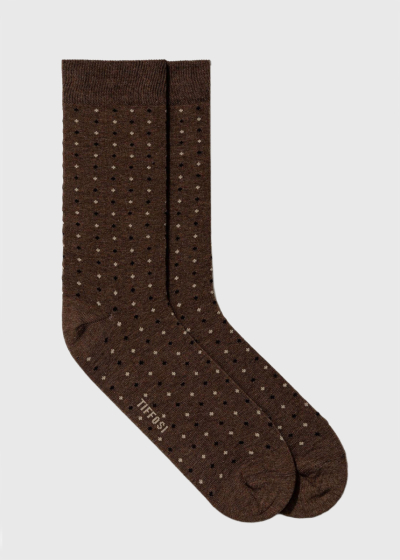 Brown men's socks with print