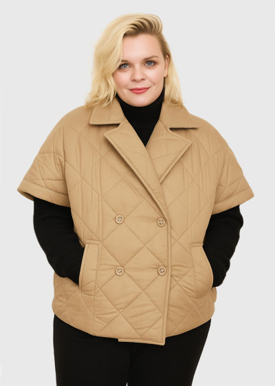 Jamelia Plus Size beige warm vest