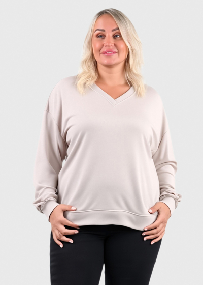Jennifer Plus Size beige women's sweater