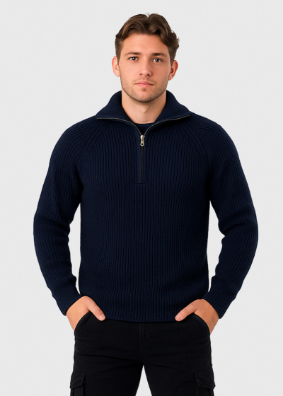 Dark blue zipped sweater