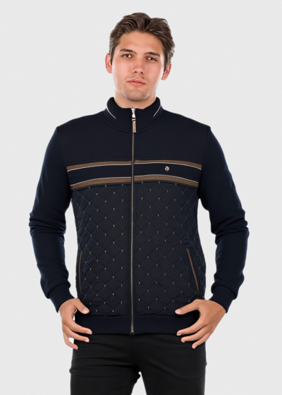 Jeff dark blue zipped jacket