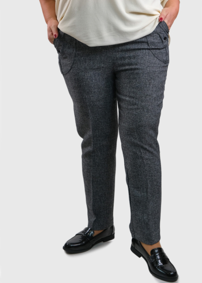 Danbi Plus Size dark grey pants with pockets