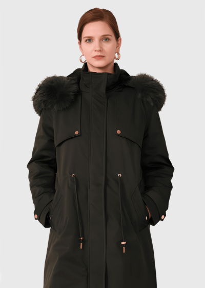 Luciana haki parka ar aukliņas aizdari 