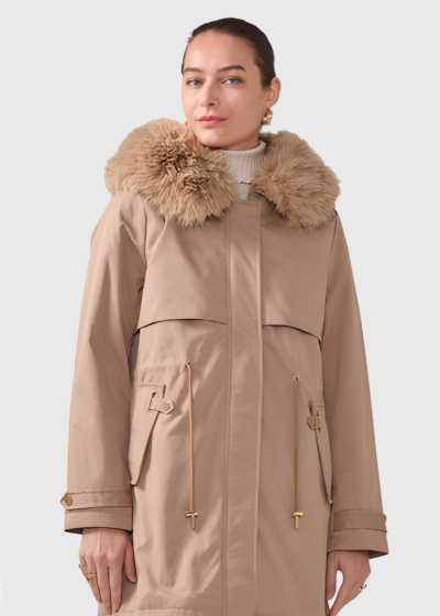 Liza beige women's parka