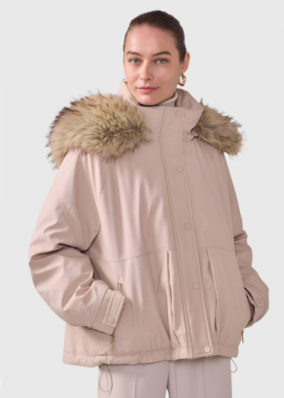 Larbi light beige short jacket