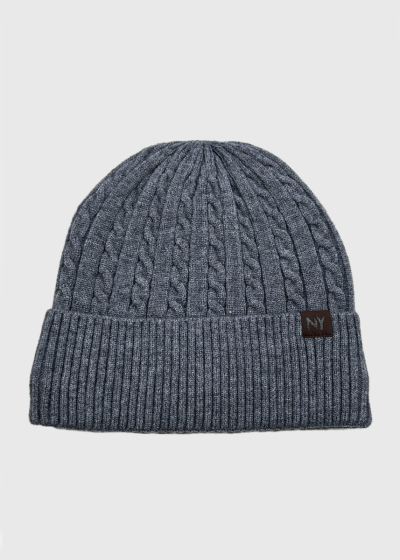 Mike grey braided knit hat