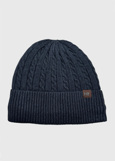 Mike dark grey braided knit hat