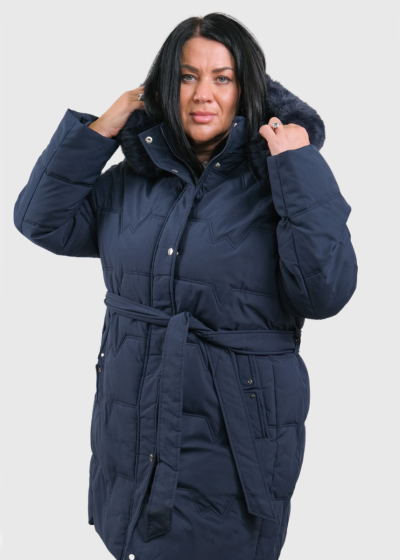 Madel Plus Size dark blue jacket with hood