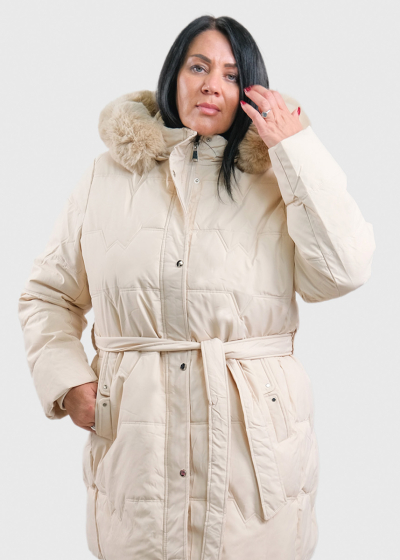 Madel Plus Size beige jacket with hood