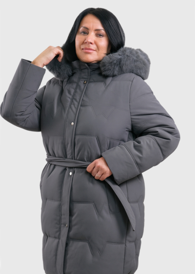 Madel Plus Size grey jacket with hood