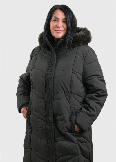 Mia Plus Size khaki long jacket