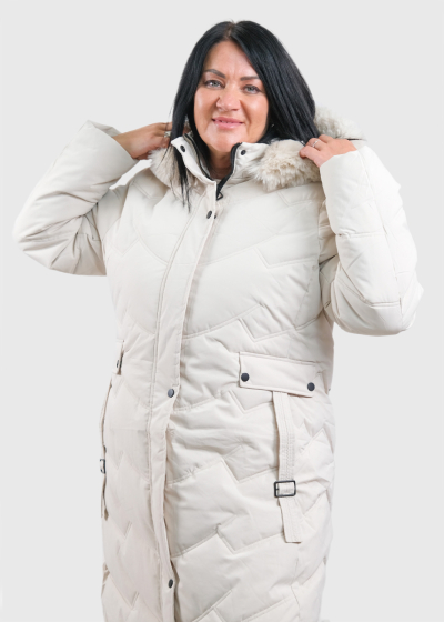 Mariah Plus Size light beige long jacket