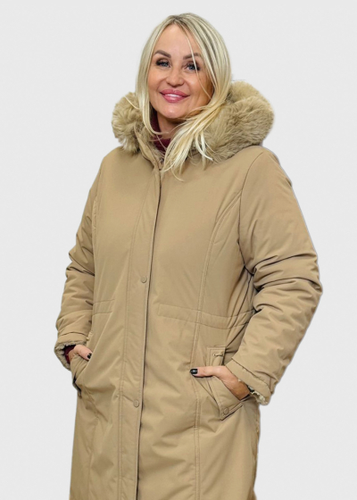 Mulana Plus Size beige double sided jacket