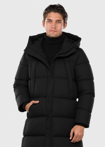 Черная удлиненная куртка 