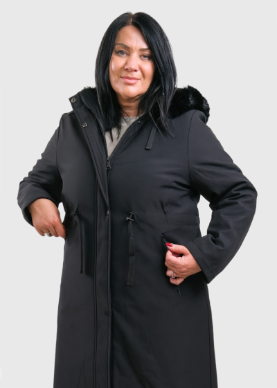Mikaela Plus Size black drawstring jacket
