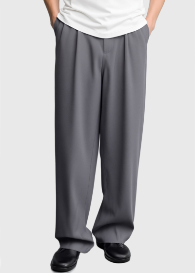 Серые широкие брюки