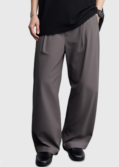 Dark grey wide leg pants