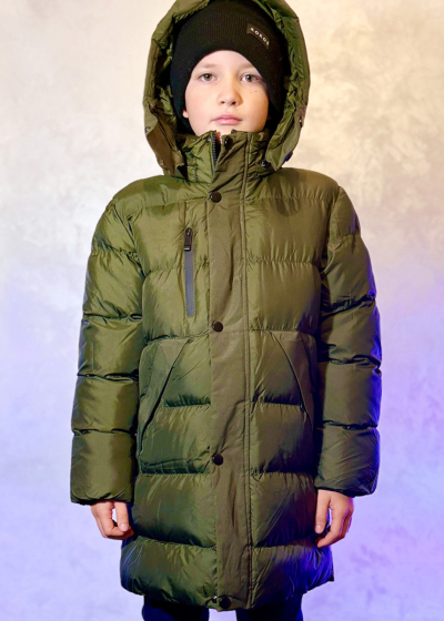 Emir khaki jacket with hood