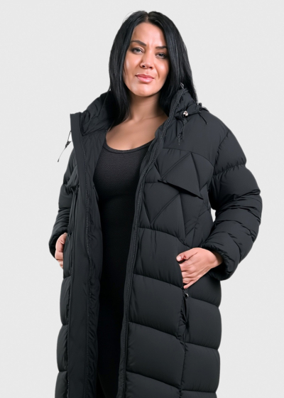 Elena Plus Size black elongated jacket