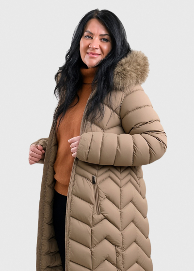 Esra Plus Size beige women's jacket