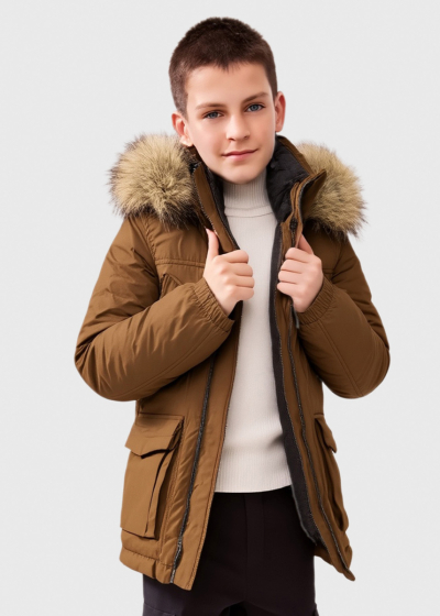 Emmo brown jacket with patch pockets