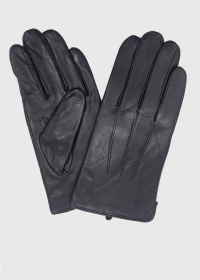 Erron black leather gloves