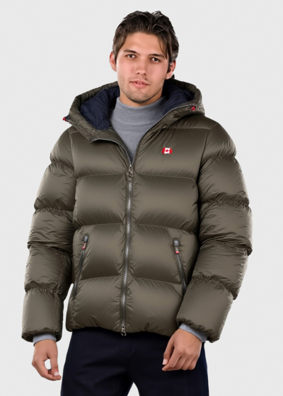 Estas khaki short hooded jacket